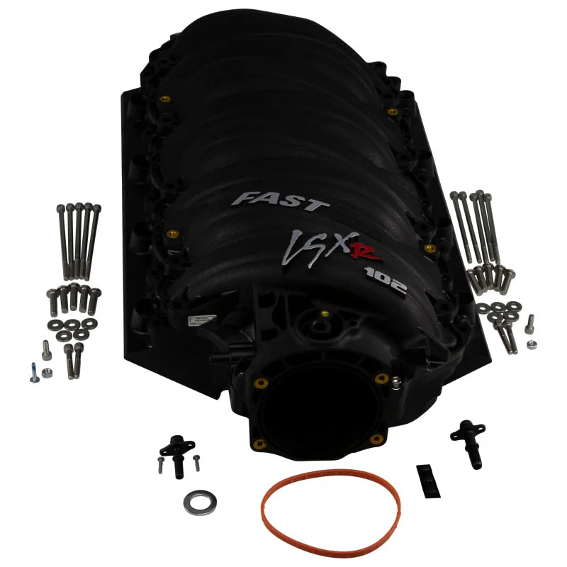 FAST LSXR Manifold 102MM Rect Port - Black - Side View