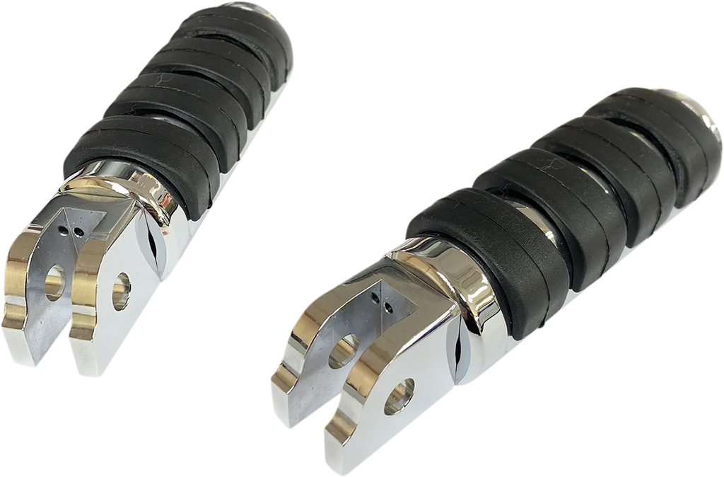 FML Soft-Ride Footpegs - Driver - Chrome/Black - Softail DragSpecialties P17-0343ISC - Main Product View