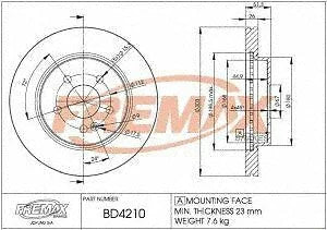 FREMAX BRAKE ROTORS AND DRUMS Brake Disc BD4210 fits 1998-2003 Mercedes-Benz ML320 / 2003-2005 Mercedes-Benz ML350 / 1999 ...