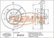 Load image into Gallery viewer, FREMAX BRAKE ROTORS AND DRUMS Brake Disc BD4210 fits 1998-2003 Mercedes-Benz ML320 / 2003-2005 Mercedes-Benz ML350 / 1999 ...