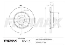 Load image into Gallery viewer, FREMAX BRAKE ROTORS AND DRUMS Brake Disc BD4210 fits 1998-2003 Mercedes-Benz ML320 / 2003-2005 Mercedes-Benz ML350 / 1999 ...