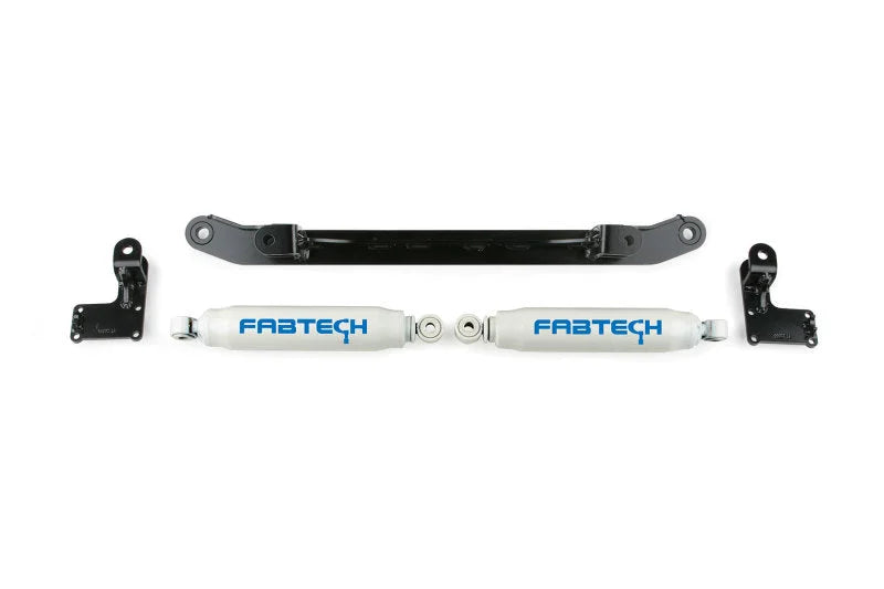 Fabtech 07-14 GM C/K1500 2WD/4WD Dual Steering Stabilizer System w/Perf. Shocks - Side View