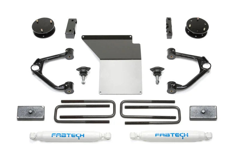 Fabtech 07-18 GM K1500 w/OE Forged UCA 3.5in Budget UCA System w/Rear Perf. Shocks - Main Product View