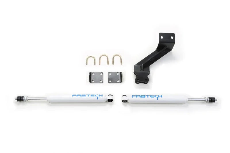 Fabtech 14-18 Ram 2500/3500 4WD Dual Steering Stabilizer System w/Perf. Shocks - Side View