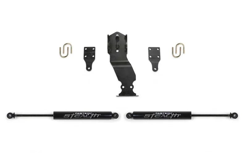 Fabtech 17-20 Ford Superduty 4WD Stealth Dual Steering Stabilizer Kit - Side View