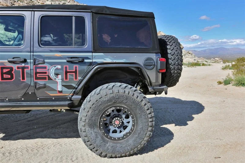 Fabtech 18-21 Jeep JL 4WD Rear Steel Tube Fenders - Textured Black - Back View