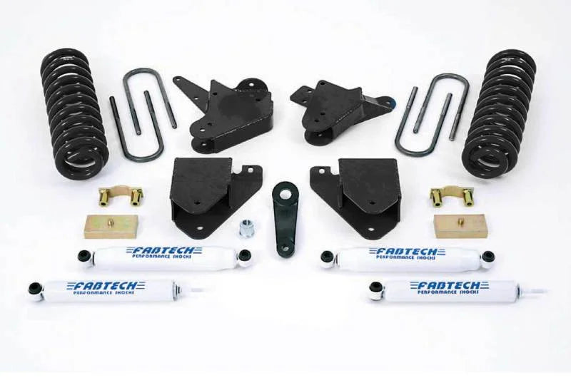 Fabtech 99-00 Ford F250/350 2WD w/7.3L Diesel 6in Basic Sys w/Perf Shks - Main Product View
