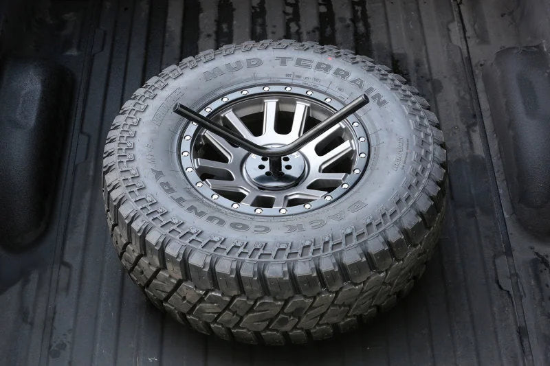 Fabtech Universal Spare Tire Flat Mount - Black - Back View
