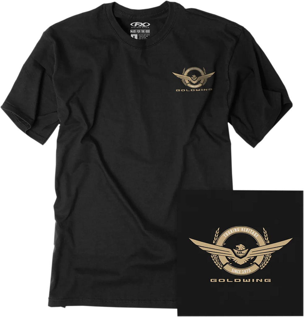 Factory Effex Badge T-Shirt - Black - Large fits Honda Goldwing - Main Product View