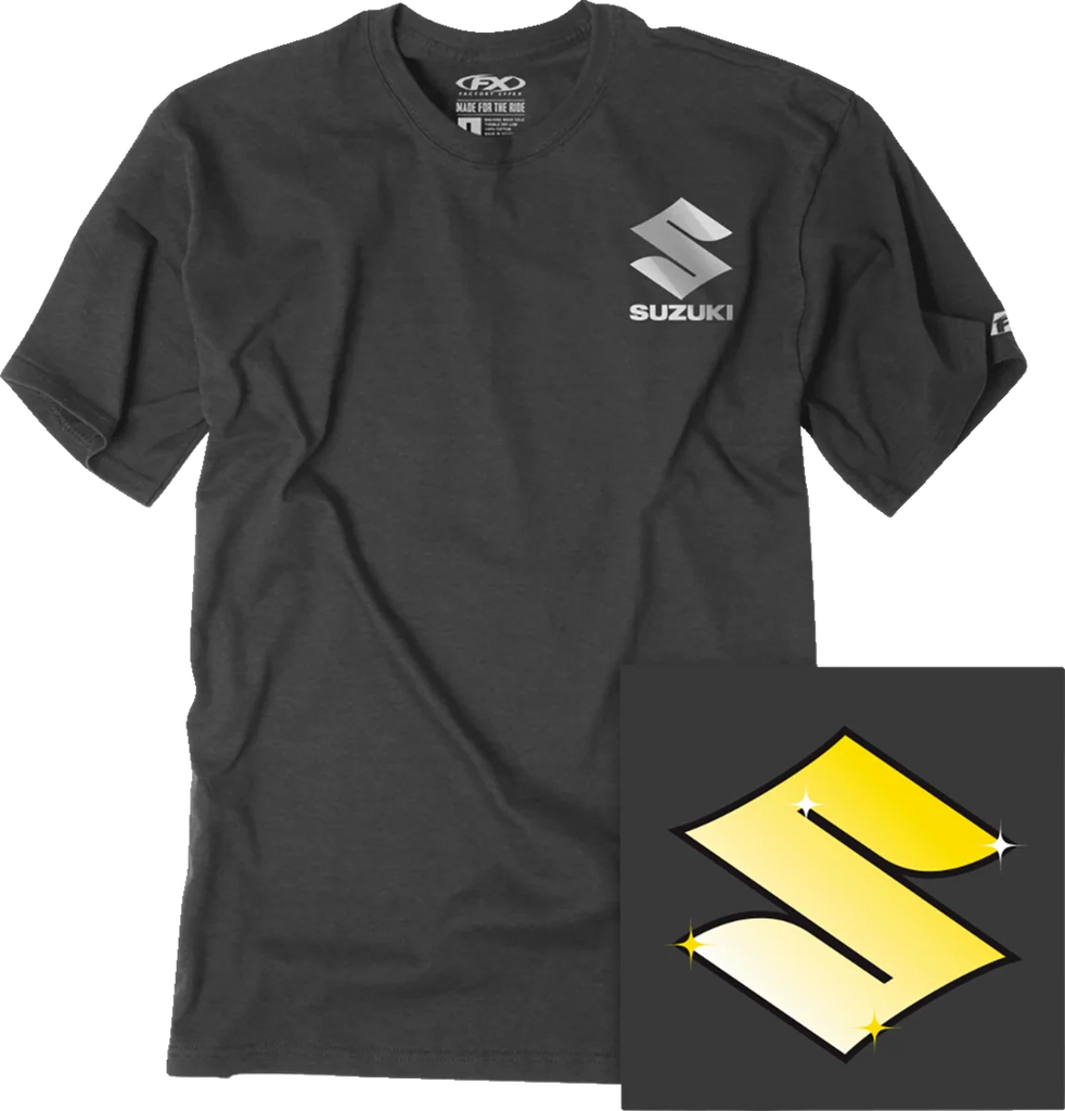 Factory Effex Bling T-Shirt - Heather Charcoal - Large fits Suzuki - Main Product View