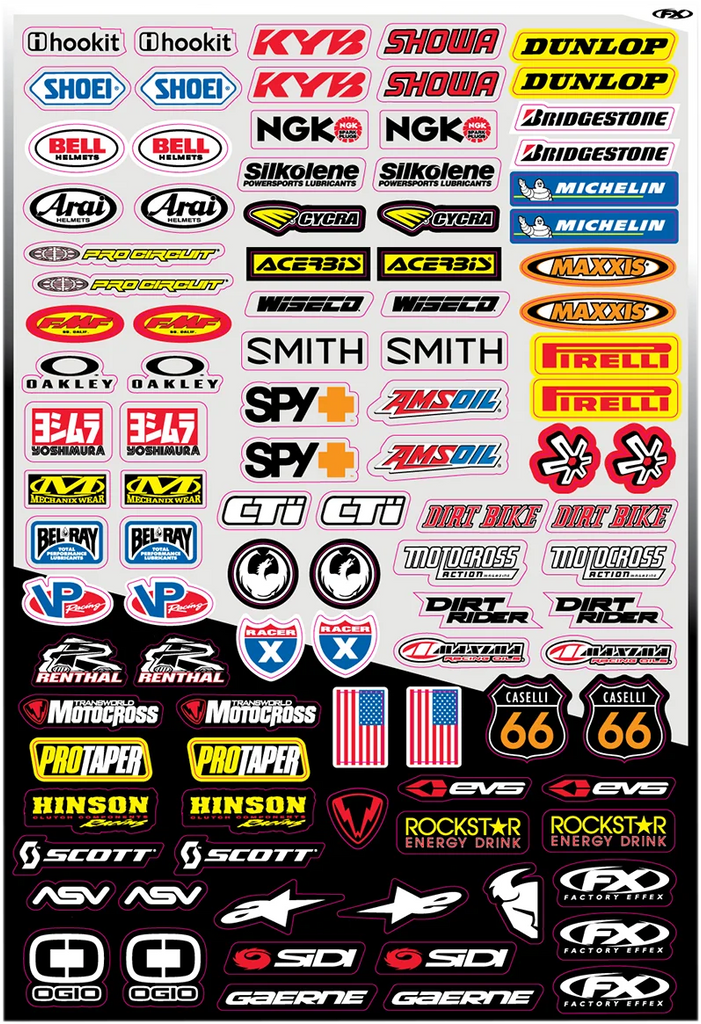 Factory Effex Decal Kit - Sponsor A 10-68000 - Back View