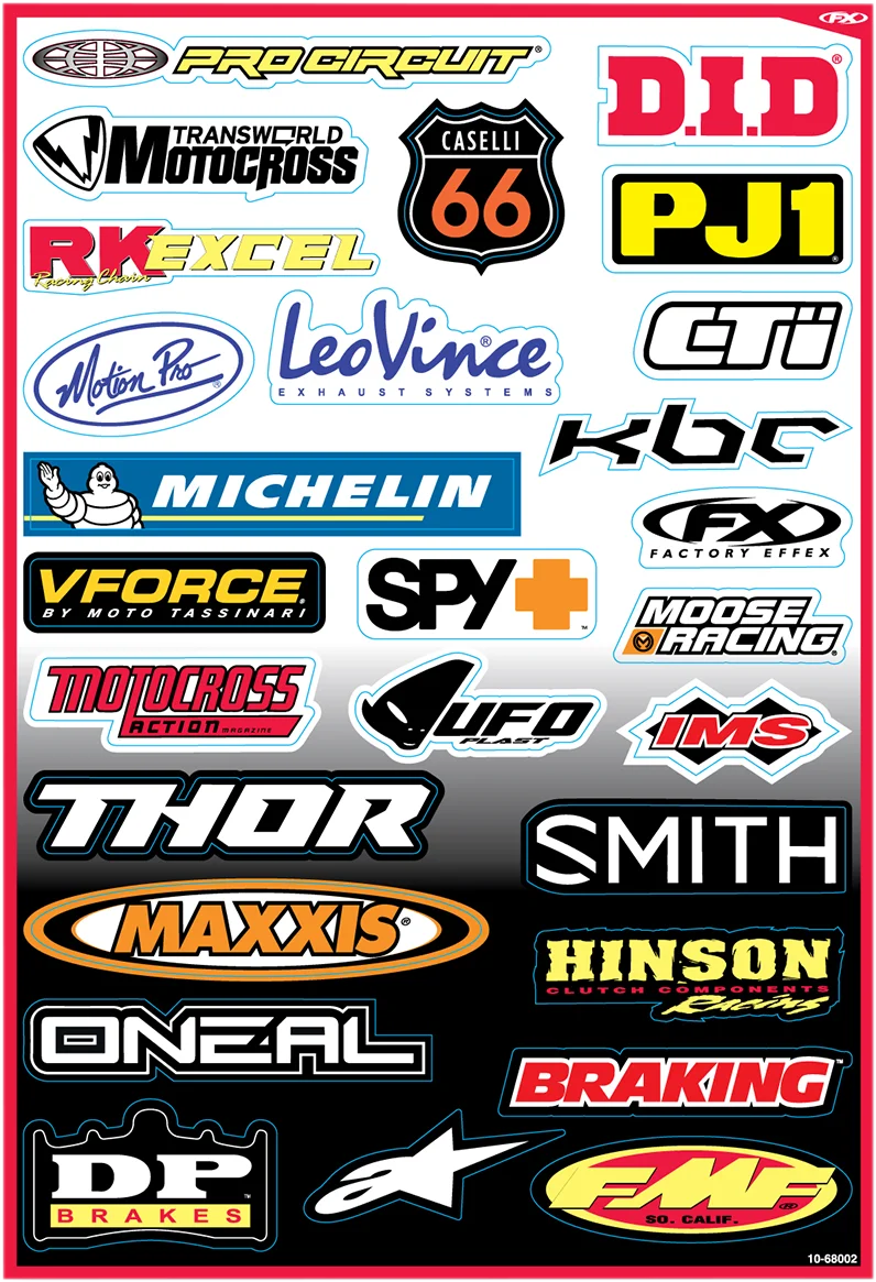 Factory Effex Decal Kit - Sponsor A 10-68000 - Additional View 5