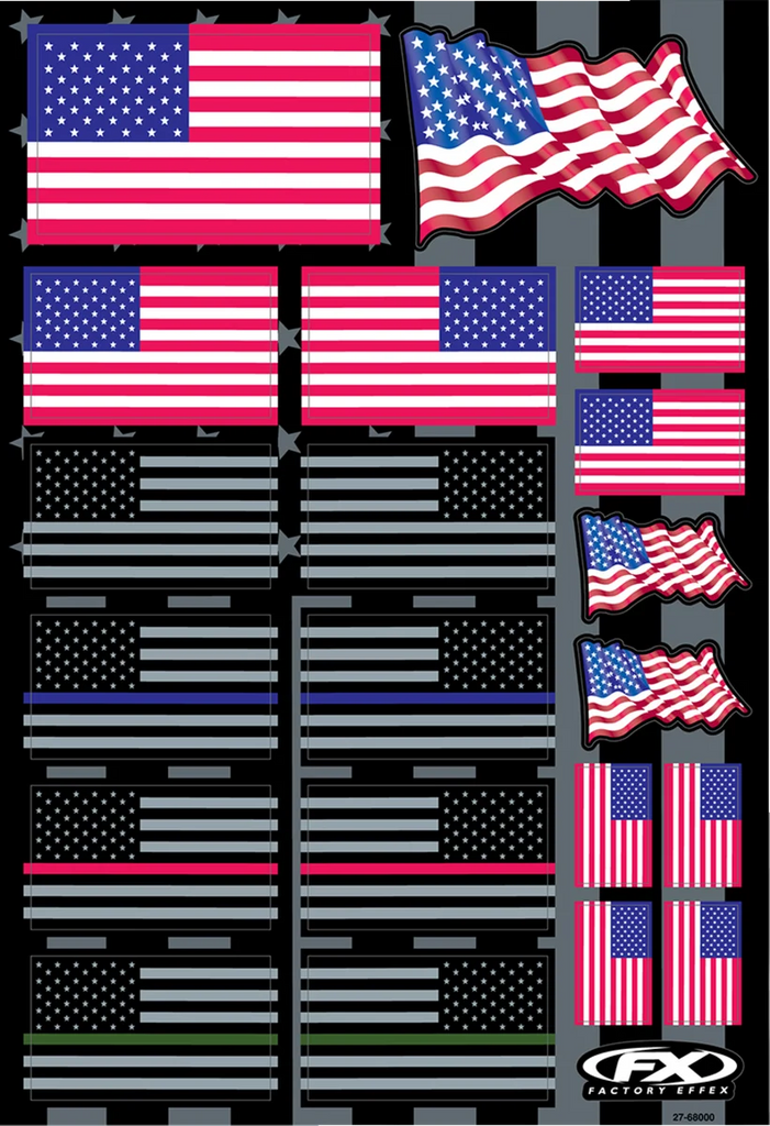 Factory Effex Decal Sheet - FX USA Flags 27-68000 - Main Product View