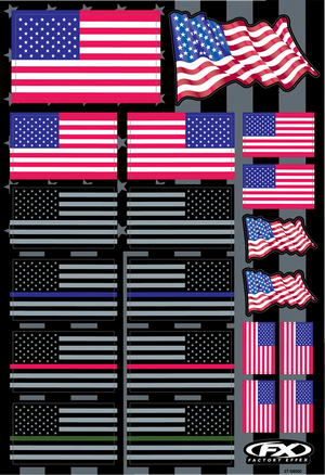 Factory Effex Decal Sheet - FX USA Flags 27-68000 - Main Product View