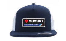 Load image into Gallery viewer, Factory Effex FACTORY EFFEX SUZUKI FACTORY SNAPBACK HAT / NAVY-WHITE MESH OS 22-86404