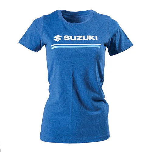 Factory Effex FACTORY EFFEX SUZUKI STRIPES WOMENS T- SHIRT / HEATHER ROYAL M 22-87432