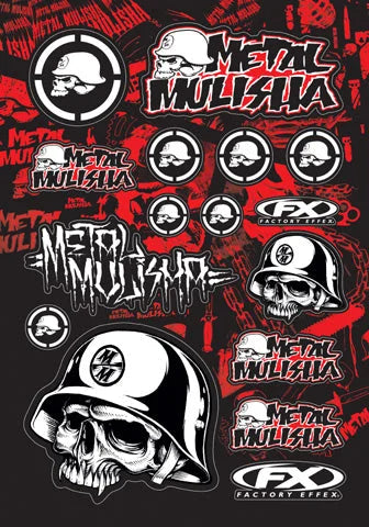 Factory Effex FX 2015 SPONSOR/LOGO STICKER SHEETS METAL MULISHA 14-68050
