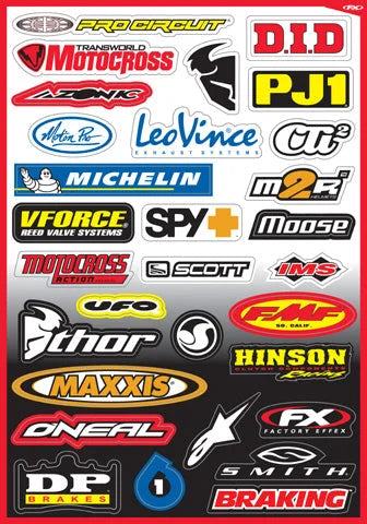 Factory Effex FX 2015 SPONSOR/LOGO STICKER SHEETS SPONSOR KIT B 10-68002