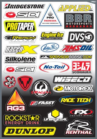 Factory Effex FX 2015 SPONSOR/LOGO STICKER SHEETS SPONSOR KIT D 10-68006