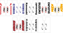 Load image into Gallery viewer, Factory Effex Fork Shield Decal - Upper - Red fits Honda - Side View