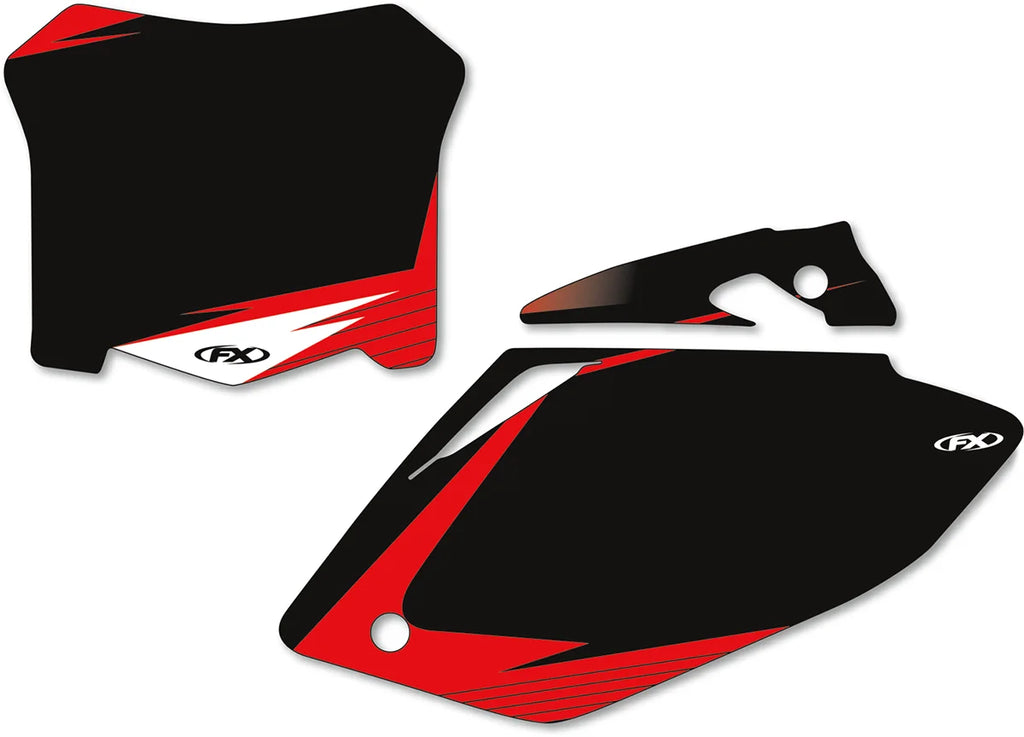 Factory Effex Graphic Number Plates - Black/Red 12-64324 fits Honda CRF 250 - Main Product View