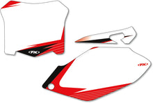 Load image into Gallery viewer, Factory Effex Graphic Number Plates - White/Red 13-64348 fits Honda CRF - Main Product View