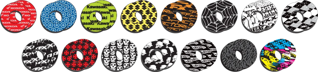 Factory Effex Grip Donuts - Flag Black/Gray 27-67200 - Side View