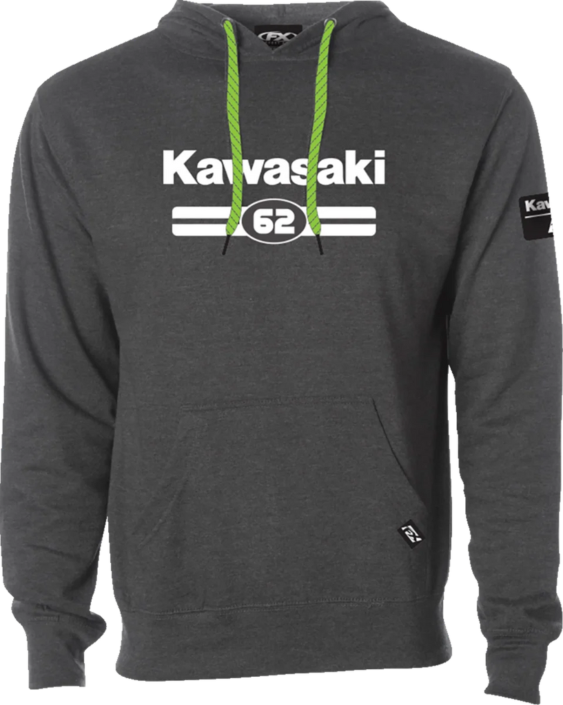 Factory Effex Kawasaki Sixty Two Pullover Hoodie - Heather Charcoal - 2XL 27-88108 - Main Product View