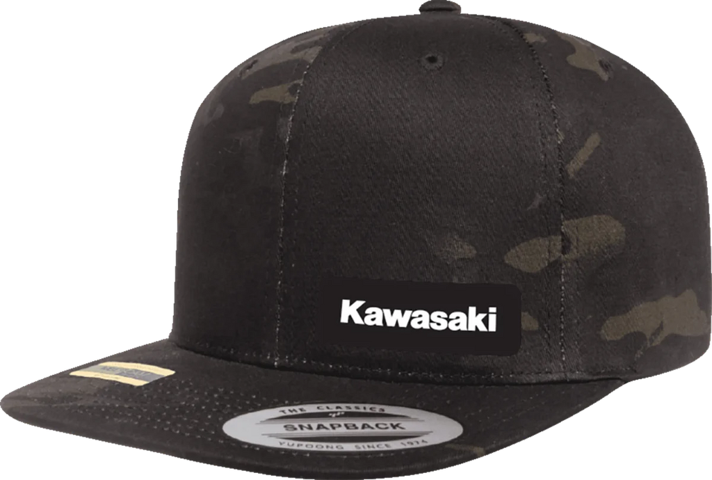 Factory Effex Kawasaki Snapback Hat - Camo White 27-86106 - Side View