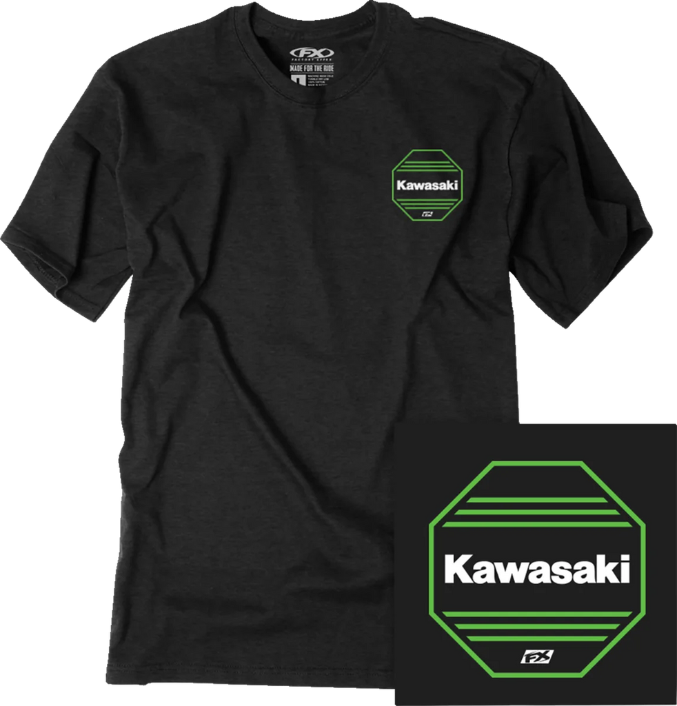 Factory Effex Octagon T-Shirt - Heather Black - Medium fits Kawasaki - Main Product View