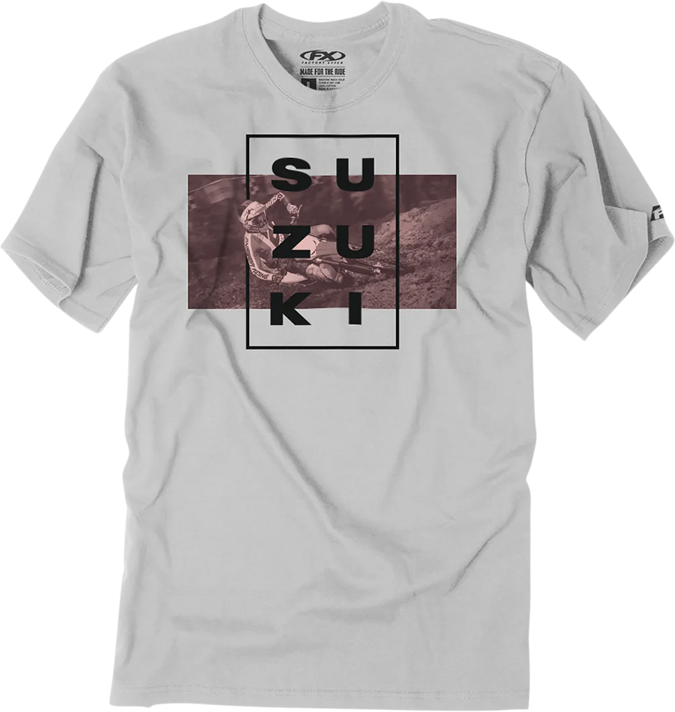Factory Effex Rider T-Shirt - Light Gray - XL fits Suzuki - Main Product View
