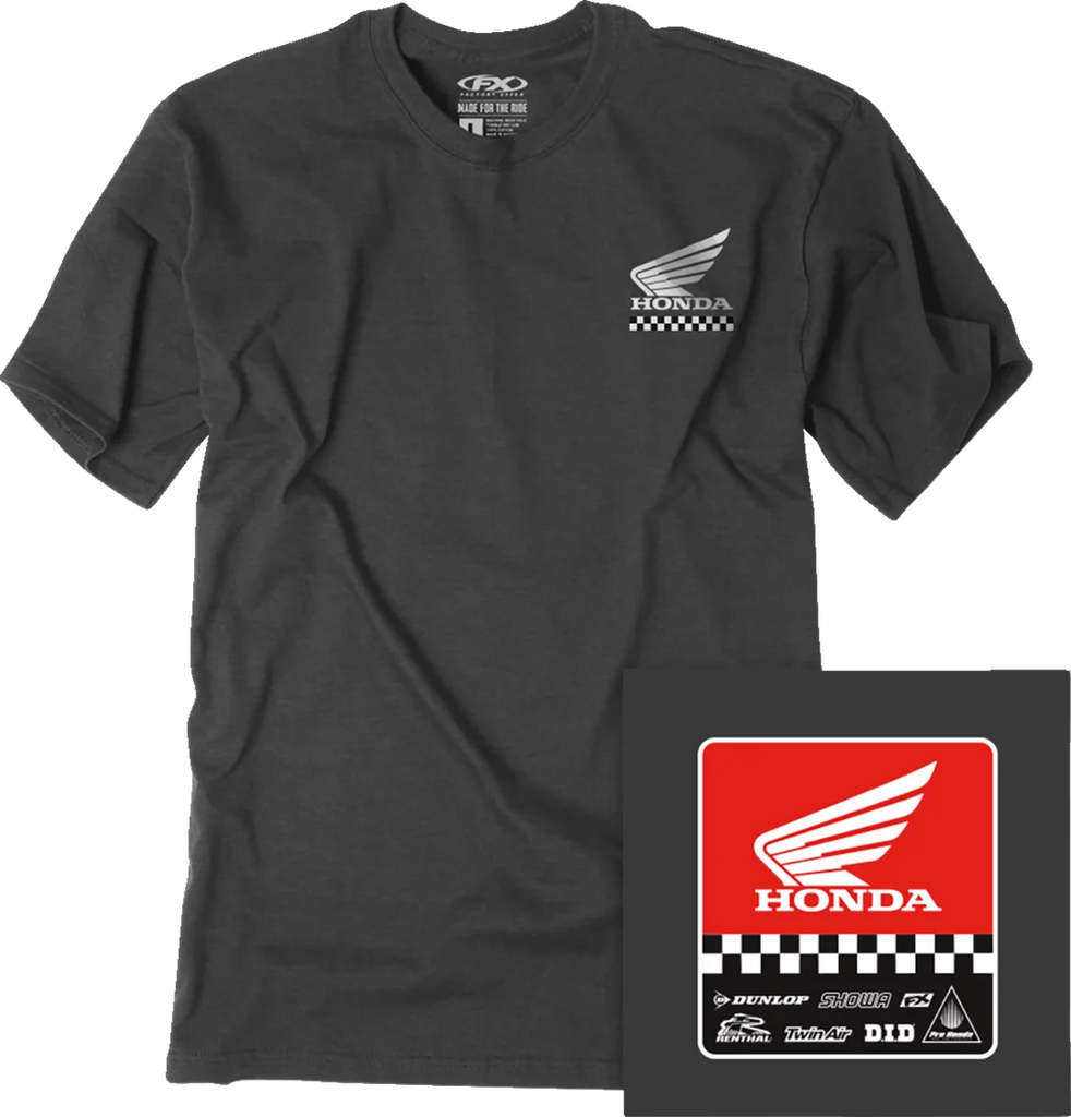 Factory Effex Starting Line T-Shirt - Heather Charcoal - Medium fits Kawasaki - Side View