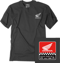 Load image into Gallery viewer, Factory Effex Starting Line T-Shirt - Heather Charcoal - Medium fits Yamaha - Side View