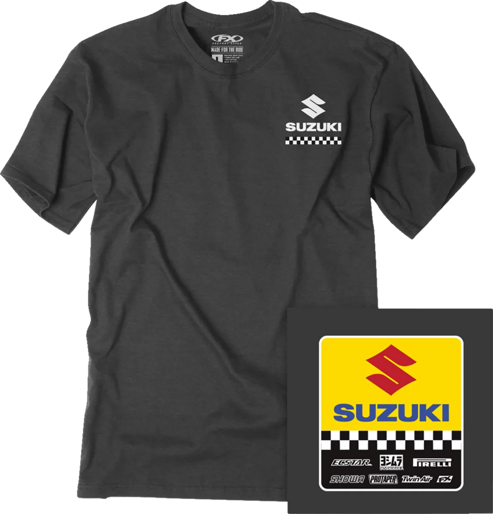 Factory Effex Starting Line T-Shirt - Heather Charcoal - Large fits Suzuki - Main Product View
