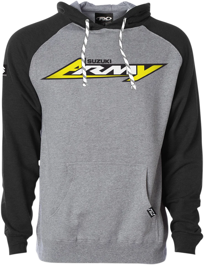 Factory Effex Suzuki Army Hoodie - Black/Heather Charcoal - Medium 23-88402 - Main Product View