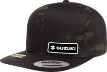 Load image into Gallery viewer, Factory Effex Suzuki Snapback Hat - Camo Black 27-86404 - Main Product View