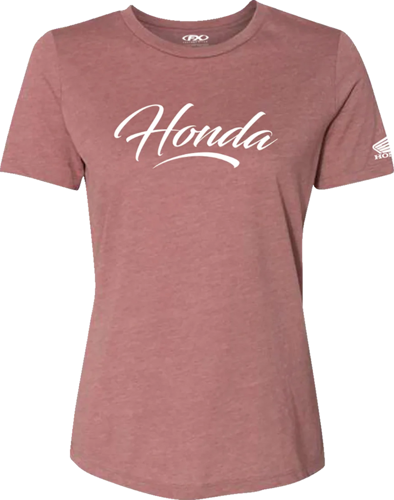 Factory Effex Women's Honda Script T-Shirt - Heather Mauve - Medium 27-87342 - Main Product View