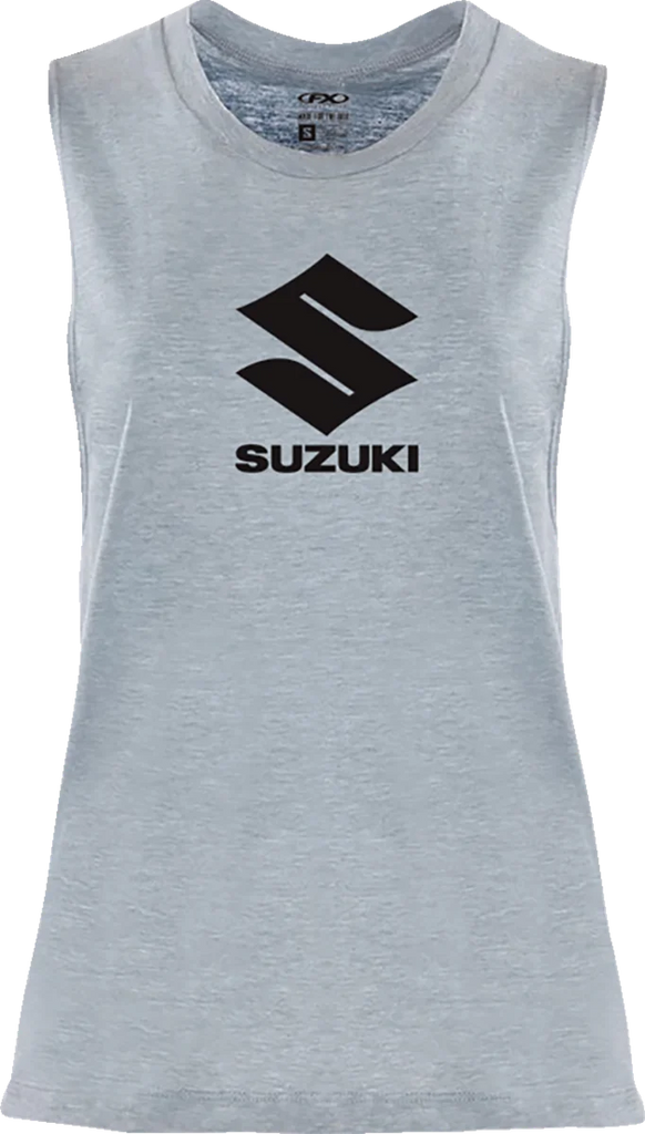 Factory Effex Women's Suzuki Idol Muscle Tank Top - Light Heather Blue - Medium 27-87452 - Main Product View