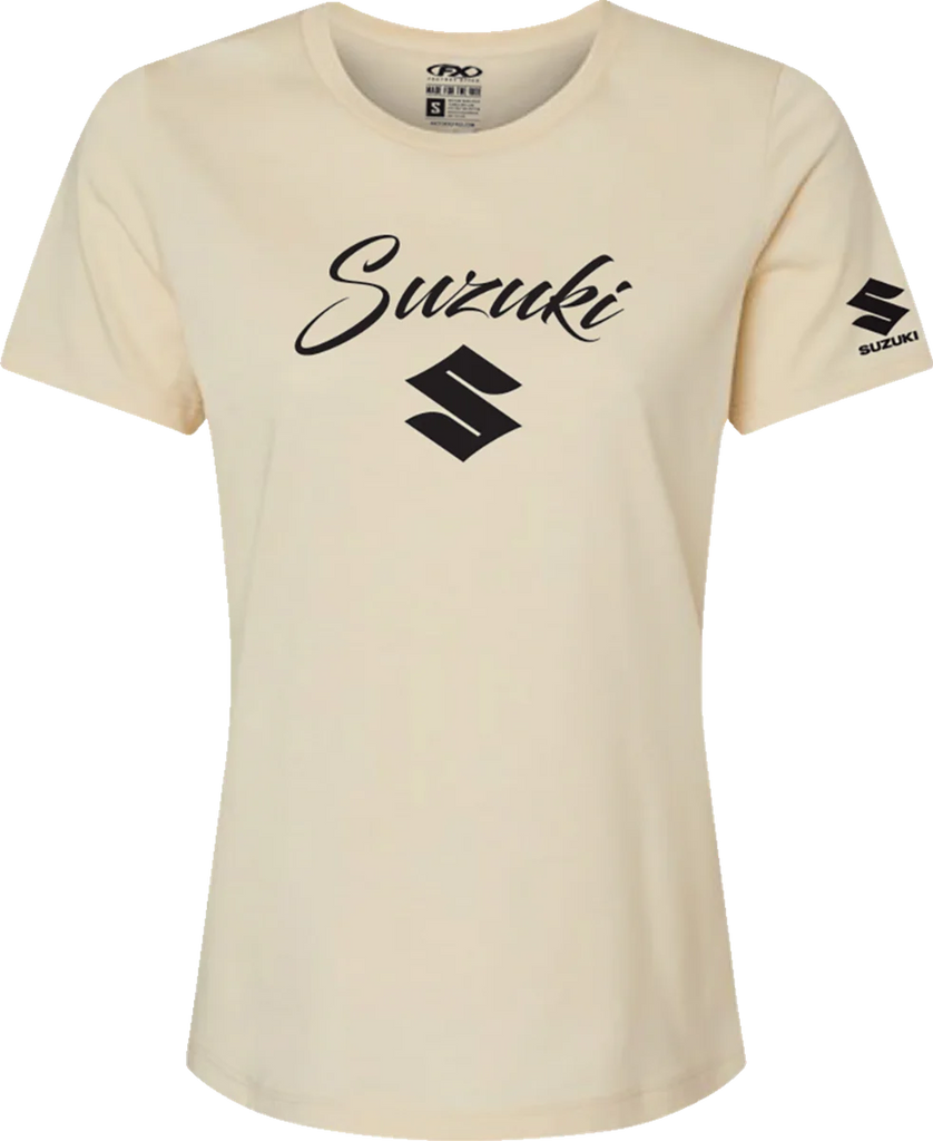 Factory Effex Women's Suzuki Script T-Shirt - Heather Cream - Small 27-87440 - Main Product View