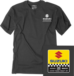 Factory Effex Youth Suzuki Starting Line T-Shirt - Heather Charcoal - Medium 27-83402 - Main Product View