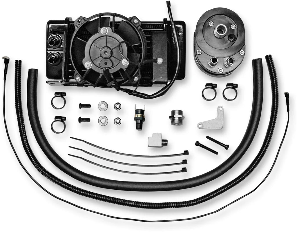 Fan-Assisted Oil Cooler Kit - Low Mount Touring/Trike Jagg Oil Coolers 751-FP2400-0323 - Main Product View
