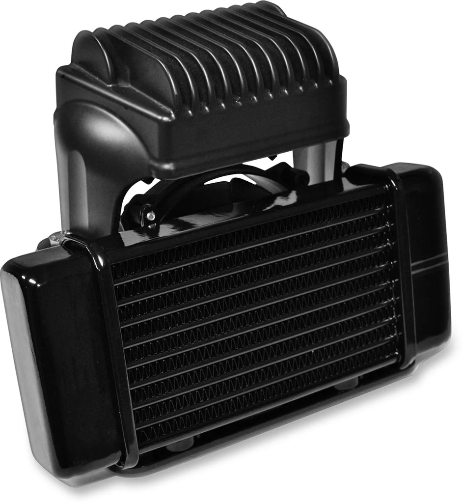 Fan-Assisted Oil Cooler Kit - Low Mount Touring/Trike Jagg Oil Coolers 751-FP2400-0323 - Side View