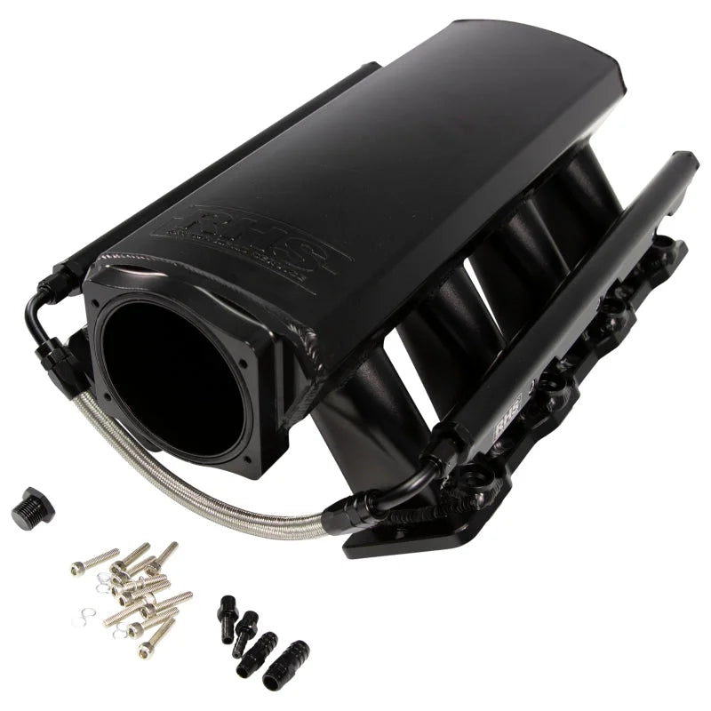 Fast Intake Manifold, Rhs Sheet Met Al, Ls Cathedral Port, Black W/ Fuel Rail Kit - Side View