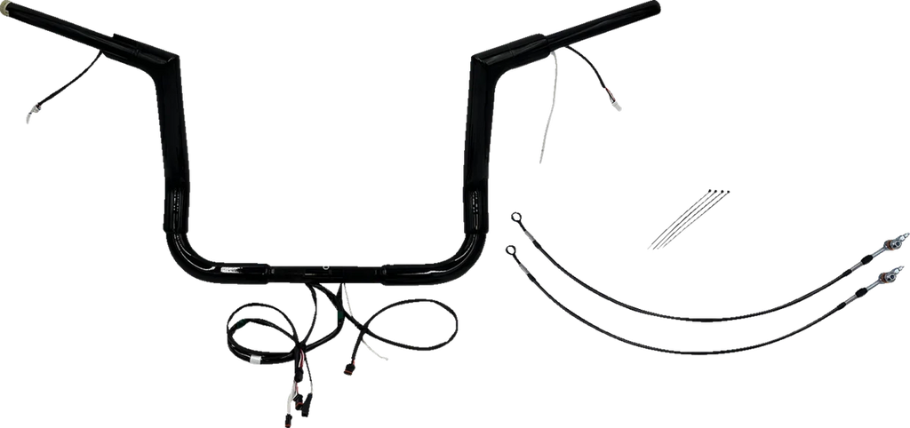 Fat Baggers Inc. Handlebar Kit - Flat Top - 12" - Black 601212-B - Main Product View