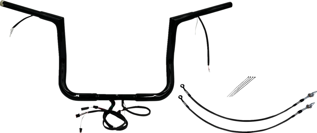 Fat Baggers Inc. Handlebar Kit - Flat Top - 12" - Black 701212-B - Main Product View