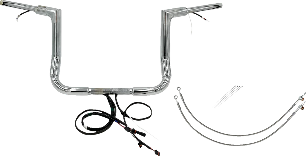 Fat Baggers Inc. Handlebar Kit - Flat Top - 12" - Chrome 602212 - Main Product View