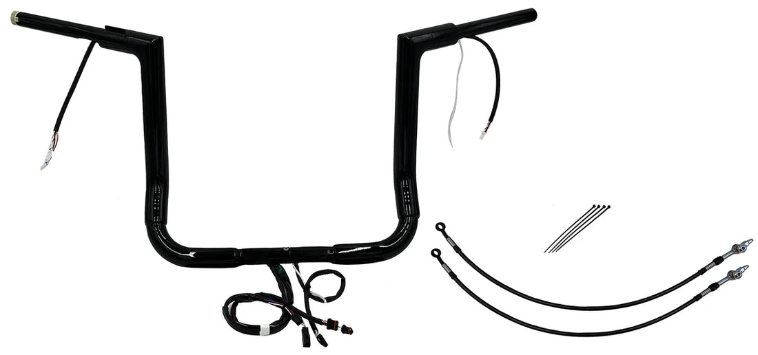 Fat Baggers Inc. Handlebar Kit - Flat Top - 16" - Chrome 601316 - Side View