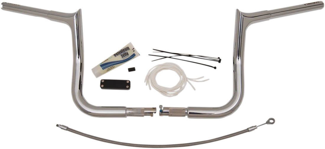 Fat Baggers Inc. Handlebar Kit - Pointed Top - 10" - Chrome 909110 - Side View