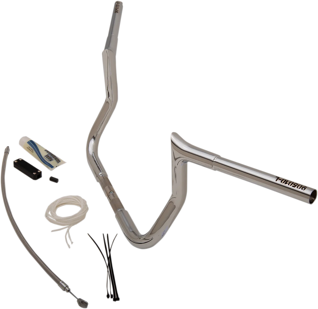 Fat Baggers Inc. Handlebar Kit - Pointed Top - 10" - Chrome 909110 - Back View