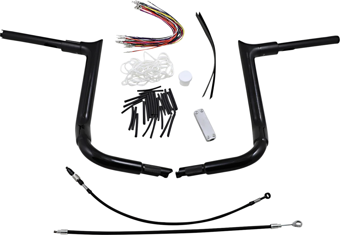Fat Baggers Inc. Handlebar Kit - Pointed Top - 14" - Black 809114-B - Back View